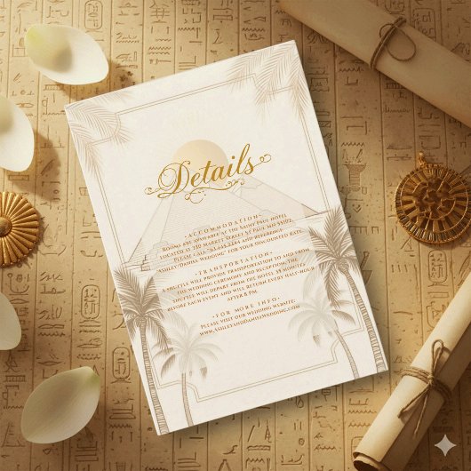 Carte D'accompagnement Mariage Destination Pyramides De Gizeh Egypte