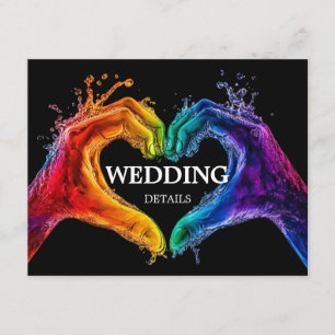 Carte D'accompagnement 🌈 ❤️ Mariage DÉTAILS Coeur de la fierté mariage