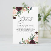 Carte D'accompagnement Mariage Détails de Réception de Robe de Soirée Rou (Debout devant)