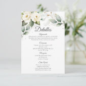 Carte D'accompagnement Mariage détails vert eucalyptus en espagnol (Debout devant)