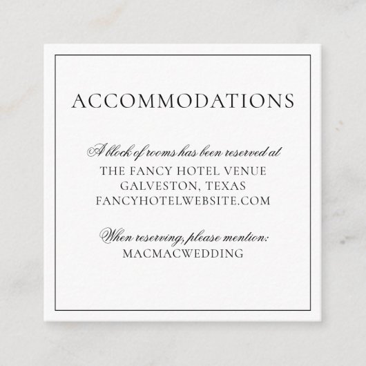 Carte D'accompagnement Mariage d'été à l'ananas tropical Hébergements (Devant)