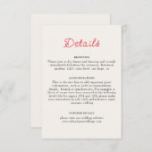 Carte D'accompagnement Mariage d'hibiscus tropicaux d'Orange brulé (Devant / Derrière)