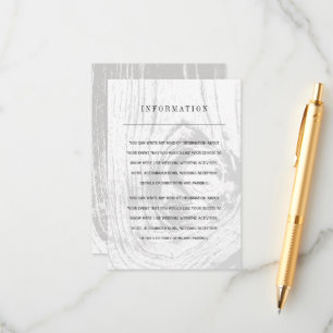 Carte D'accompagnement Mariage d'hiver au bois rustique blanc classique I