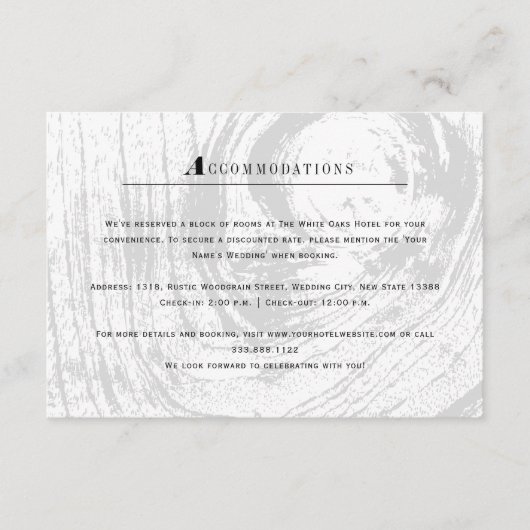 Carte D'accompagnement Mariage d'hiver blanc classique rustique (Devant)