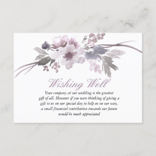 Carte D'accompagnement Mariage d'hiver floral violet qui désire bien