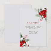 Carte D'accompagnement Mariage d'hiver gris en pot Mason réception (Devant / Derrière)