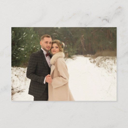 Carte D'accompagnement Mariage d'hiver Holly Berries Mariage Website (Dos)