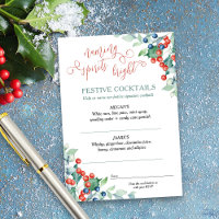 Mariage d'hiver Holly Berries Signature Cocktails