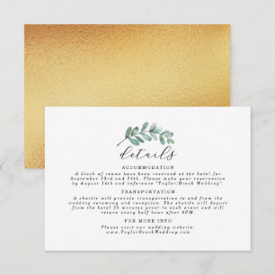 Carte D'accompagnement Mariage d'huile d'or géométrique Eucalyptus