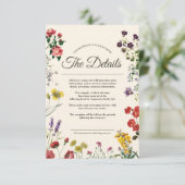 Carte D'accompagnement Mariage d'illustrations vintages de fleurs botaniq (Debout devant)