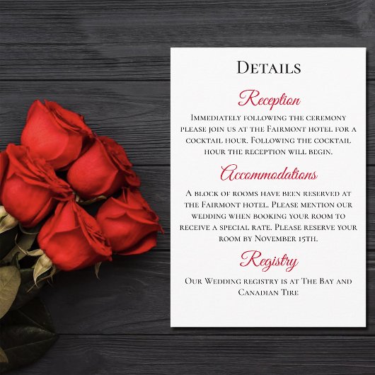 Carte D'accompagnement Mariage d'Imaginaire Black Dragon Red Roses