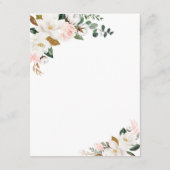 Carte D'accompagnement Mariage Directions Floral Blanc Magnolia Or Rose (Dos)