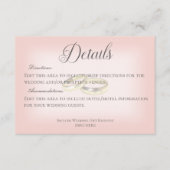 Carte D'accompagnement Mariage d'or anneaux sur le Mariage Blush Détails (Devant)