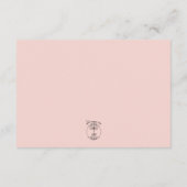 Carte D'accompagnement Mariage d'or anneaux sur le Mariage Blush Détails (Dos)