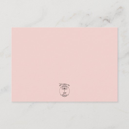 Carte D'accompagnement Mariage d'or anneaux sur le Mariage Blush Détails (Dos)