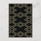 Carte D'accompagnement mariage d'or noir géométrique moderne (Dos)