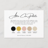 Carte D'accompagnement Mariage d'or noir + palette de couleurs d'ensemble (Devant)
