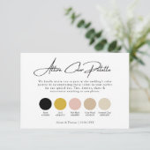 Carte D'accompagnement Mariage d'or noir + palette de couleurs d'ensemble (Debout devant)