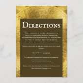 Carte D'accompagnement Mariage doré rustique (Dos)