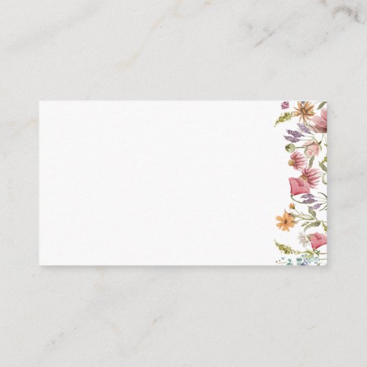 Carte D'accompagnement Mariage du code QR du Fleur sauvage de printemps R (Dos)