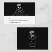 Carte D'accompagnement Mariage du crâne royal RSVP (Devant / Derrière)