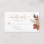 Carte D'accompagnement Mariage du feuillage Boho en terre cuite RSVP (Devant)