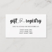 Carte D'accompagnement Mariage du registre des cadeaux Coeurs bloqués (Devant)