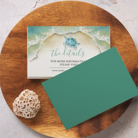 Carte D'accompagnement Mariage du site de Tropical Beach Sea Turtle