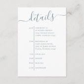 Carte D'accompagnement Mariage Dusty Blue Détails QR Code Simple Timeline (Devant)
