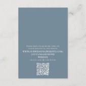 Carte D'accompagnement Mariage Dusty Blue Détails QR Code Simple Timeline (Dos)