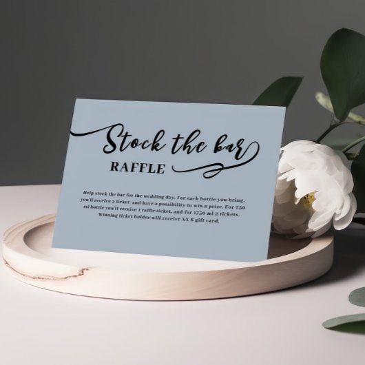Carte D'accompagnement Mariage Dusty Blue Script Stockez le bar Shower 