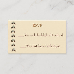 Carte D'accompagnement Mariage Ecru vintage RSVP