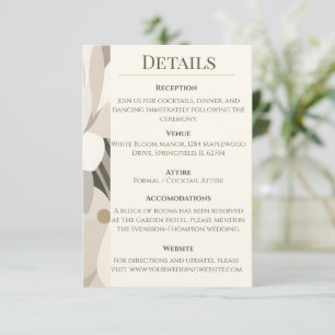 Carte D'accompagnement Mariage éditorial moderne abstrait beige neutre