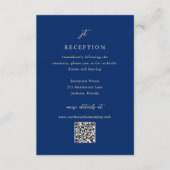 Carte D'accompagnement Mariage élégant à code QR Navy et crème classique (Devant)