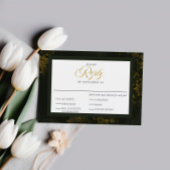 Carte D'accompagnement Mariage élégant à la calligraphie florale verte et