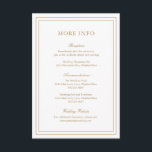 Carte D'accompagnement Mariage élégant à l'or classique<br><div class="desc">Carte de mariage élégante en faux or de style classique avec un design simple et minimaliste avec vos détails entourés d'une double bordure. Les polices alternent entre une écriture élégante,  un serif traditionnel et des polices sans serif minimalistes. Cette carte est idéale pour un mariage formel.</div>