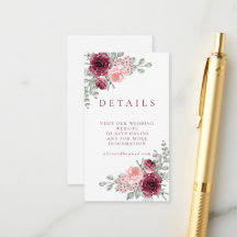 Mariage élégant aquarelle de rose burgundy et rose