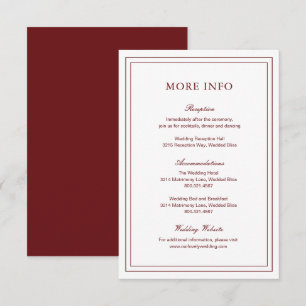 Carte D'accompagnement Mariage élégant classique en Bourgogne