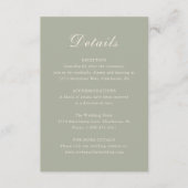 Carte D'accompagnement Mariage élégant classique vert émoussé (Devant)