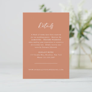 Carte D'accompagnement Mariage Élégant Cuivre Traditionnel