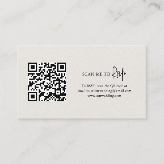 Carte D'accompagnement Mariage élégant dans le code QR beige neutre intem (Devant)