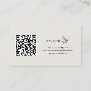 Carte D'accompagnement Mariage élégant dans le code QR beige neutre intem