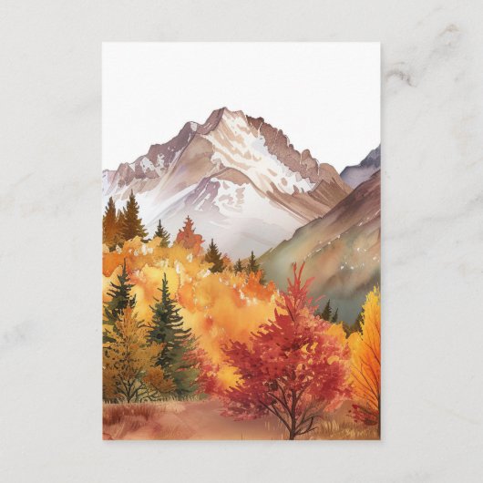 Carte D'accompagnement Mariage élégant d'automne (Dos)