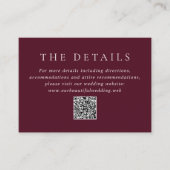 Carte D'accompagnement Mariage élégant de style classique avec code QR bo (Devant)