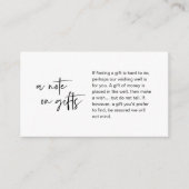 Carte D'accompagnement Mariage élégant décontracté moderne, Note sur les  (Devant)