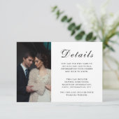 Carte D'accompagnement Mariage élégant Détails de l'invité Faux Marble Ph (Debout devant)