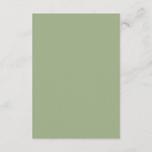 Carte D'accompagnement Mariage élégant et élégant classique Sage Green (Dos)