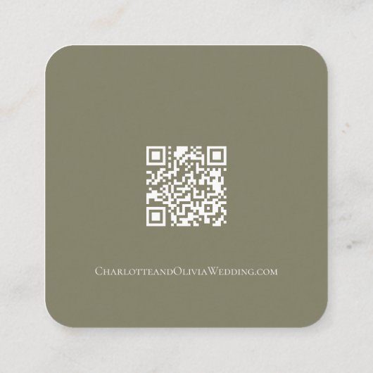 Carte D'accompagnement Mariage élégant Floral Muted Green et Pêche (Dos)