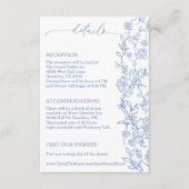 Carte D'accompagnement Mariage élégant français vintage bleu poussiéreux (Devant)