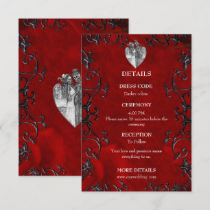 Carte D'accompagnement Mariage élégant gothique d'Halloween